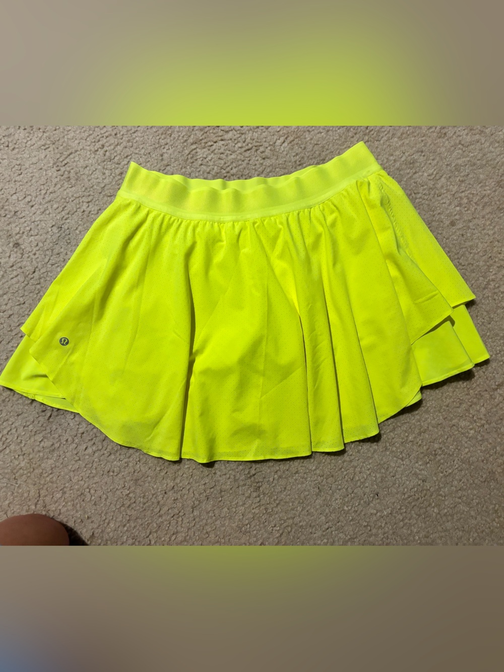 lululemon athletica Women's Neon Yellow Tennis Skirt with Built-In Shorts